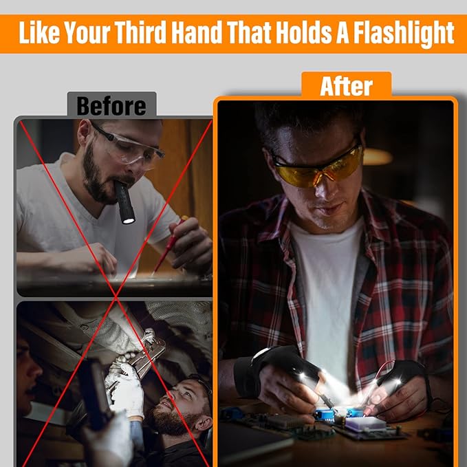 Luminous Hand-Free LED Gloves